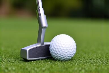 Un putter poggiato sul green perfettamente curato